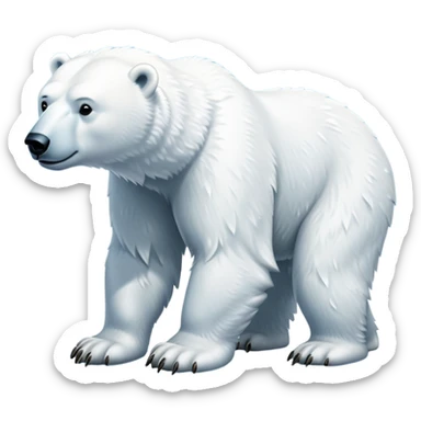 cinematic-polar-bear-realistic-full-body-standing-emoji,-massive-snowy-white-frame-lumbering-across-the-icy-tundra,-powerful-paws-pressing-into-the-frozen-ground,-head-tilted-dramatically,-thick-fur-dusted-with-ice-crystals,-simplified-yet-realistic-focused-features,-highly-detailed,-glowing-with-an-almost-sarcastic-glow

 sticker