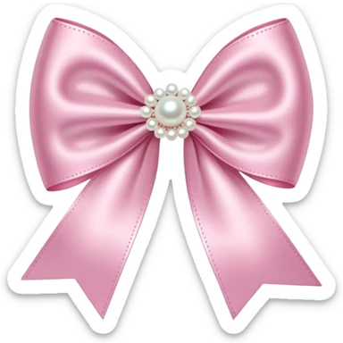 Light Pink bow with pearls  sticker