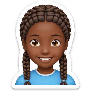 black girl kid with braided sticker