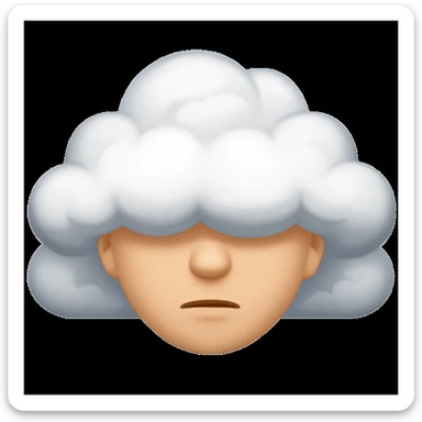 Edit the image to show a simple face with eyes covered, as if something is blocking or hiding the eyes, with a neutral expression. Keep the same style as the original image. sticker