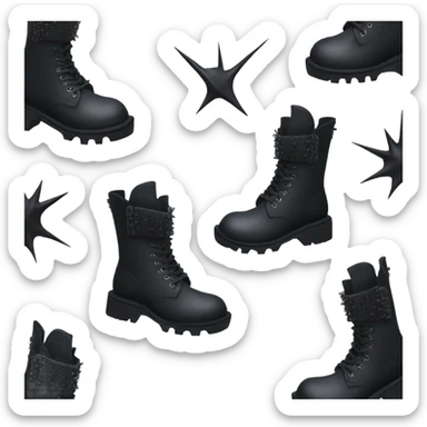 platform boots gothic with spikes sticker