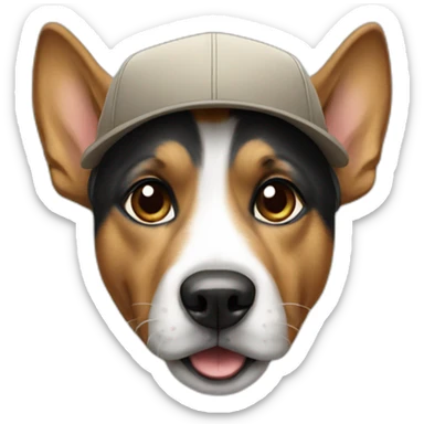 dog with cap sticker