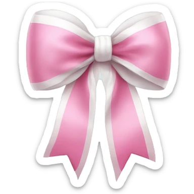 Pink bow with white ribbon  sticker