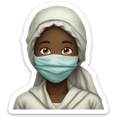 realism sick girl with a handkerchief sticker
