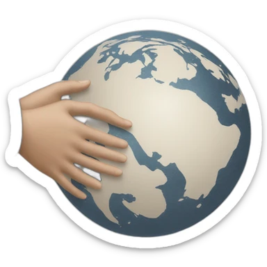 globe grabbed by 2 hands sticker