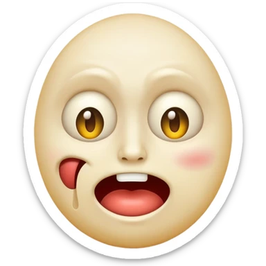 unsettling freaky emoji with distorted face sticker