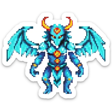 Legendary member badge with mythical creature and special power symbols sticker