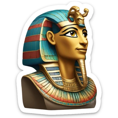 colourful statue of egypt god with cobra
face sticker