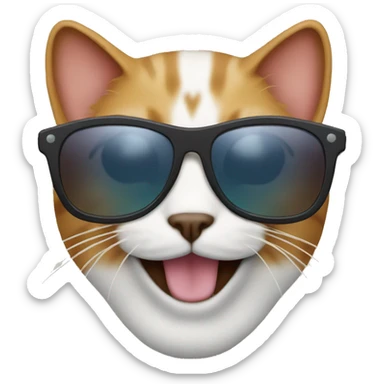 Cat with sunglasses sticker