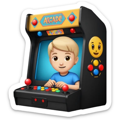 Retro Arcade Kid sticker
