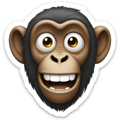 A monkey who is cheerful and stupid sticker