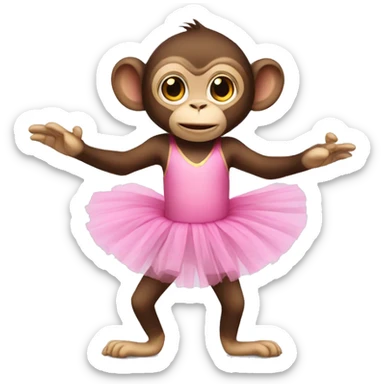 Monkey wearing pink tutu sticker