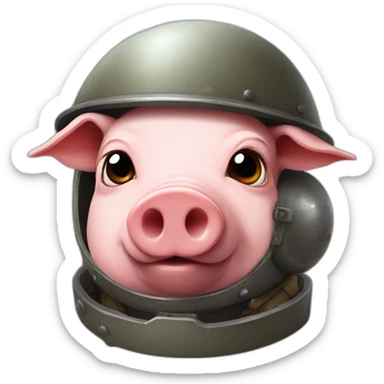 Pig with war helmet with letter Z on it  sticker
