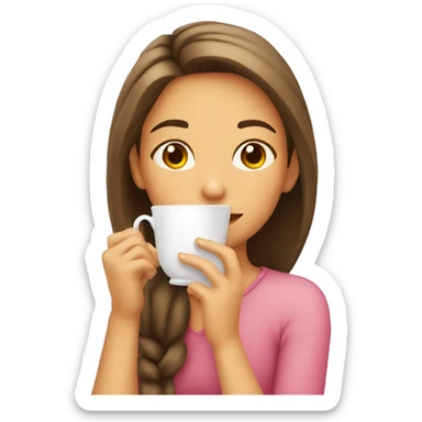 Girl sipping tea sticker