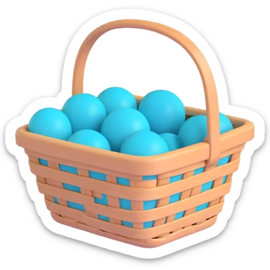 A turquoise basket sticker