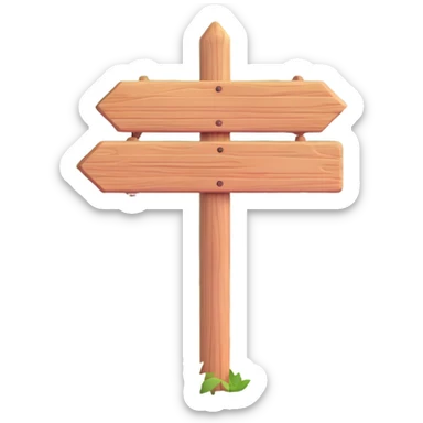 wooden signpost in forest sticker