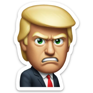 Angry looking trump sticker