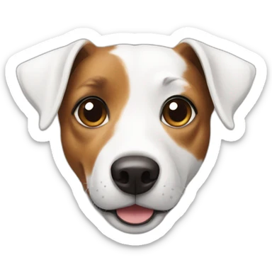 jack Russell dog with half brown half white head sticker