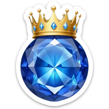 Sapphire with a crown in the sky sticker