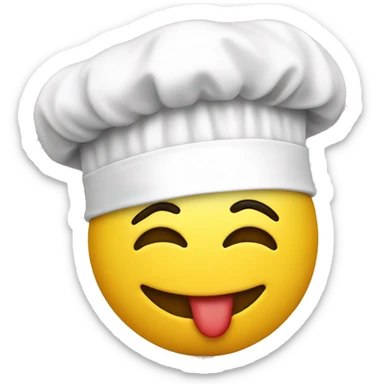 smiley wearing a chef’s hat giving a kiss sticker