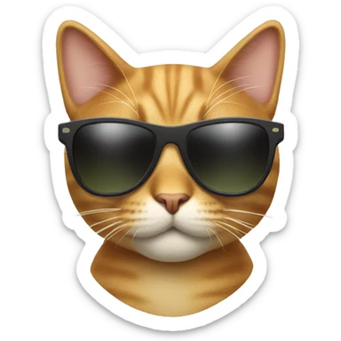 Cat with sunglasses sticker