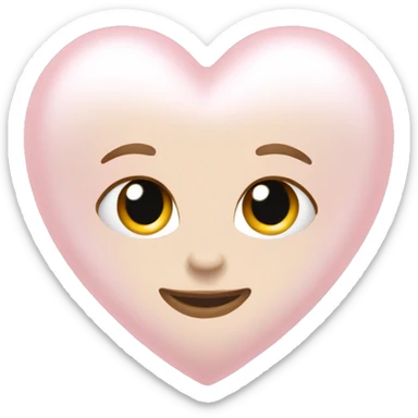 pearl light pink heart sticker