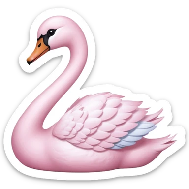 pastel pink swan sticker