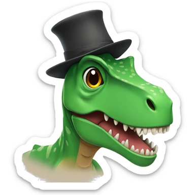 T-Rex wearing a hat sticker