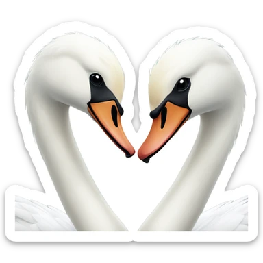 Two swan making a heart shape sticker