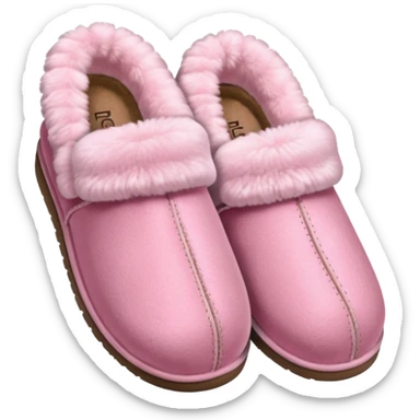 Pink ugg slippers that r low and fuzzy but a light pink sticker