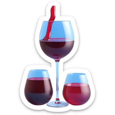 catalan porró filled with red wine, glass reflections sticker