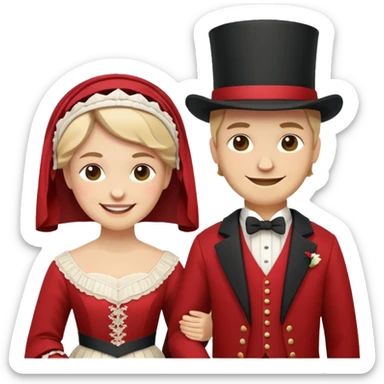 marriage low poly historical WHITE PEOPL sticker