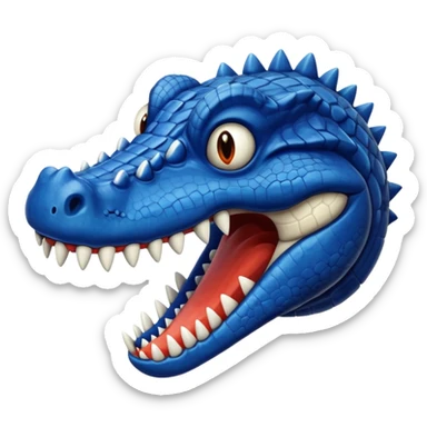 crocodile maw, scary aesthetic, dark blue sticker