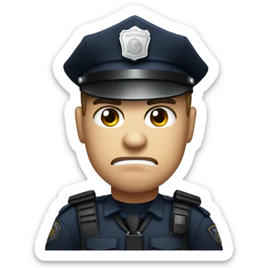 Angry Police officer with a mean mug  sticker