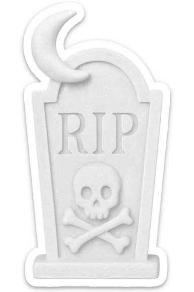 white sparkly goth object, remove background  sticker