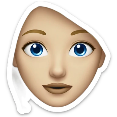 blondie woman face with blue eyes sticker