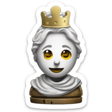 chess piece Queen white guerrilla with war wounds with  smiley face sticker