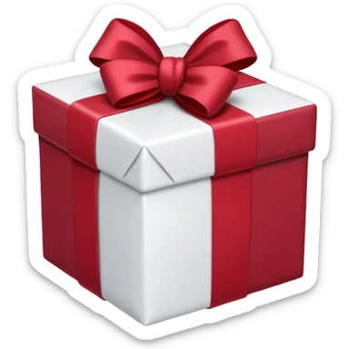 christmas gift with white color and cranberry bow sticker