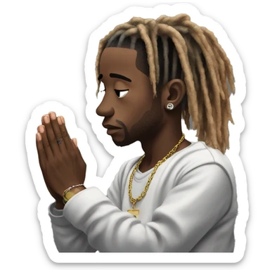 Lil uzi vert praying red dreadlocks sticker
