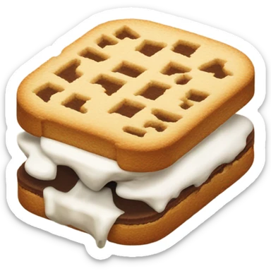 A half eaten ice cream sandwich  sticker