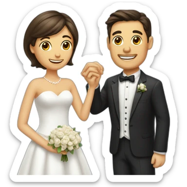 Un homme qui propose un mariage à une femme sticker