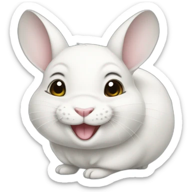 White Chinchilla with smile sticker