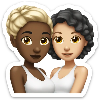 Blonde girl and brunette girl spa day sticker