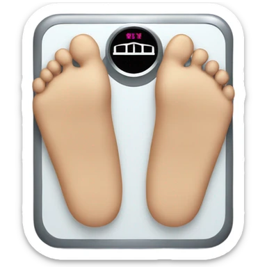 Man’s feet on square weight loss scale sticker