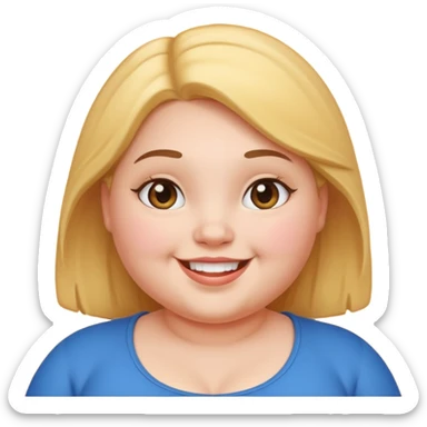 chubby girl posing for a picture sticker