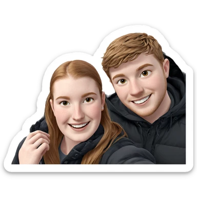 smiling couple outdoors in daylight sticker