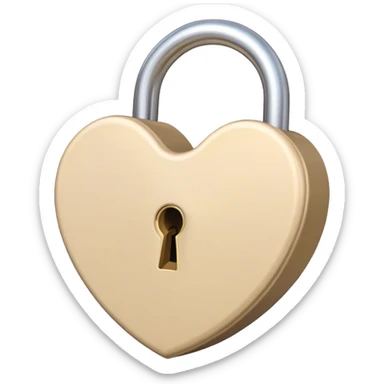 beige cute heart lock sticker