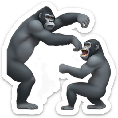 Gorilla slapping a monkey sticker