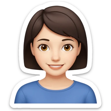 classic emoji of a short-haired brunette girl smiling sticker