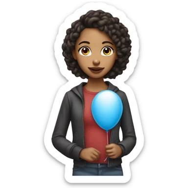 Lightskin girl holding a balloon  sticker